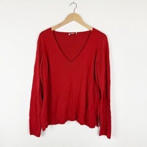 T Alexander Wang Red V-Neck Sweater
